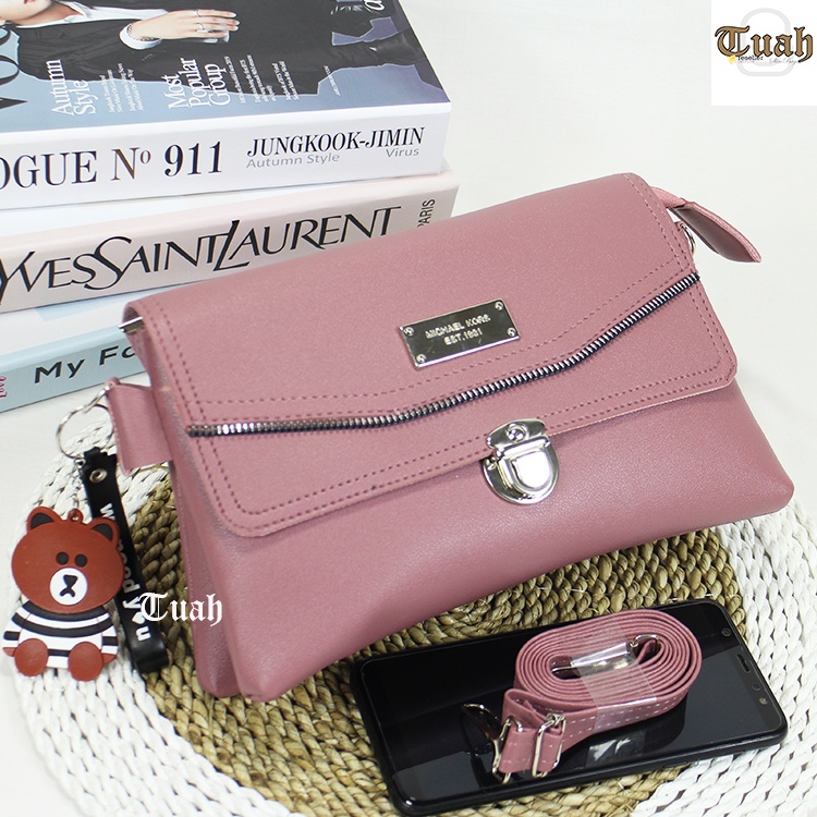 TUAH SLIMBAGS ( NEW / HARGA GROSIR ) Tas Clutch Dua Ruang Premium Series High quality IW 15 / Tas Selempang Wanita / Dompet HP Dan Uang Wanita Terbaru Kekinian &amp; Terlaris