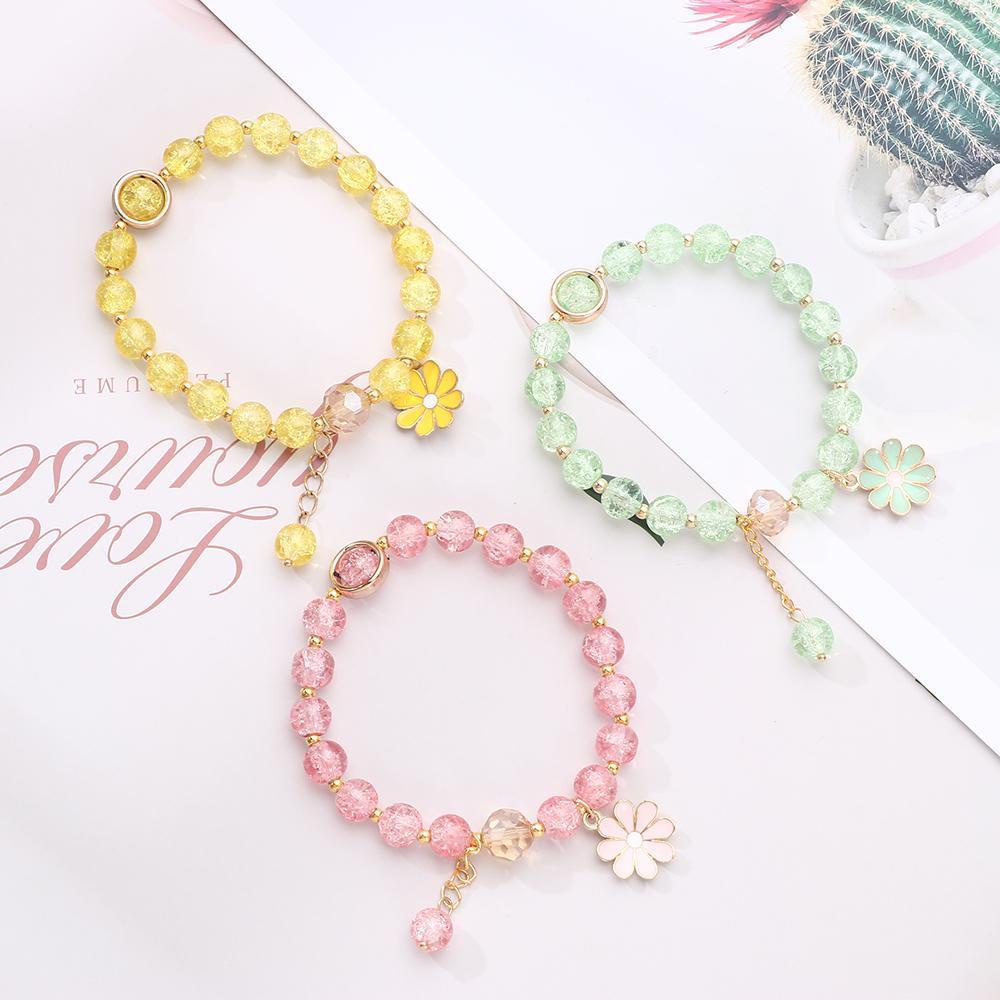 Preva Gelang Daisy Kecil Baru Warna-Warni Rantai Tangan Perhiasan Fashion Pesona Manset Bangles