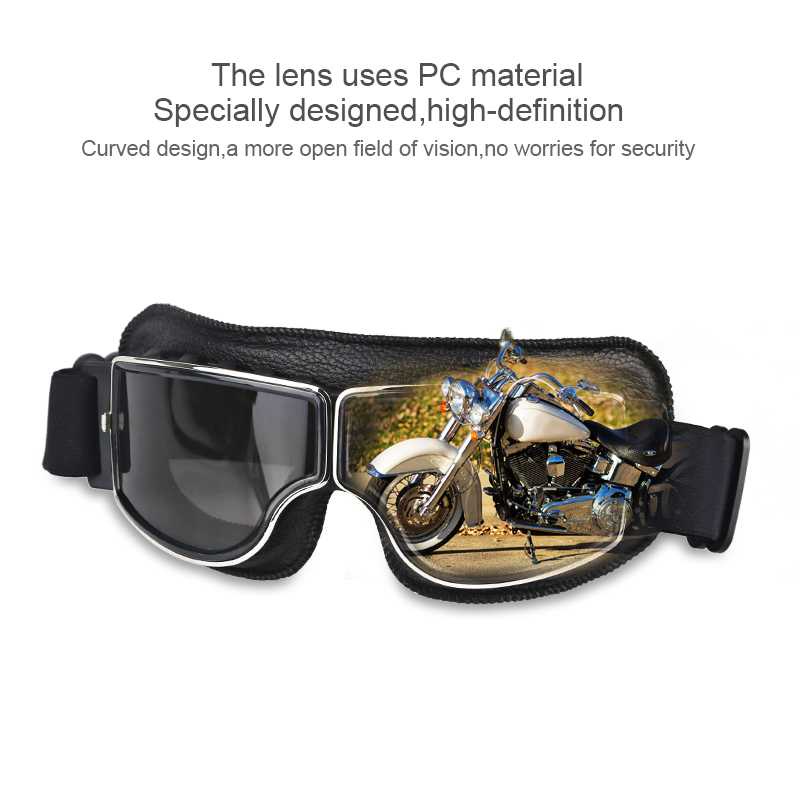 Kacamata Goggles Classic Vintage Harley UV Protection / Kacamata Google Gogle Gogel Googles Goggle Goggles Cross Trail Scoot Ski Snail /Kacamata Berkendara Motor Cross Cros Kros Klx Jpx Pria Laki Laki Anti Debu Retro Anti Silau Clasik Klasik Outdoor Spor