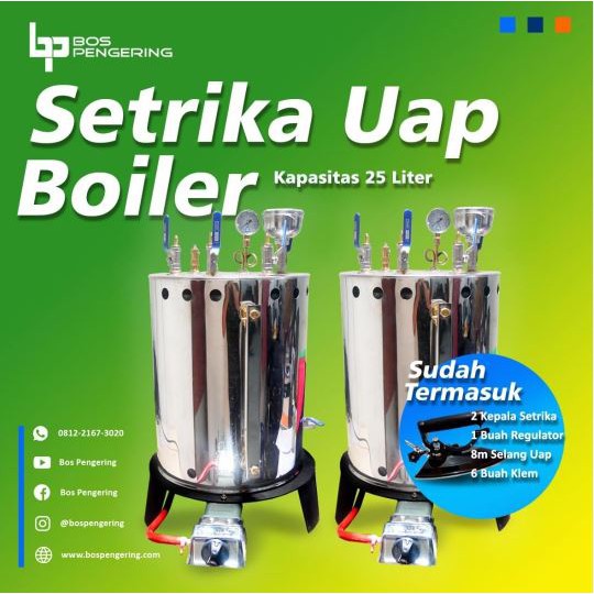 Setrika Uap Boiler Bos Pengering 25 liter