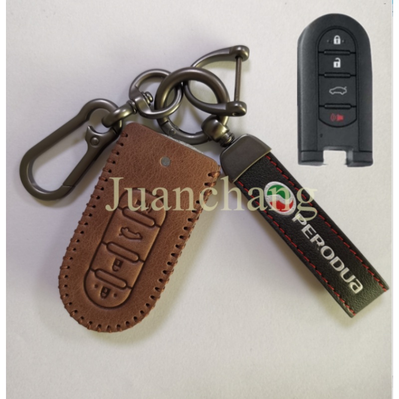 Casing Kunci Mobil 4 Tombol Bahan Kulit Untuk Toyota Rush Daihatsu Tanto LA600S LA800S LA610S ALL NEW RUSH 2018 / VELOZ 2019 DAIHATSU All New TERIOS