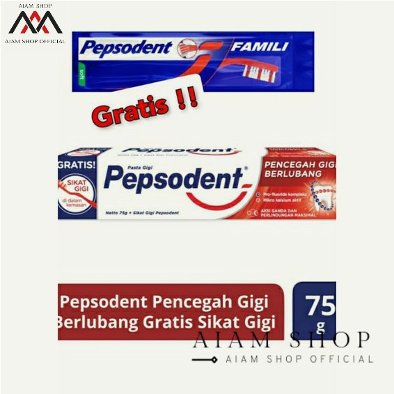 Pepsodent [PROMO GRATIS] Sikat Gigi - 75g + Sikat Gigi