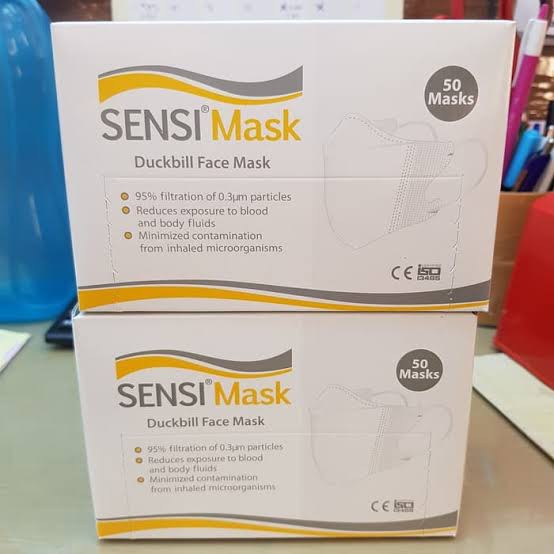 masker duckbill sensi ori ada emboss / logo sensi dan semi sensi alkindo box murah makassar