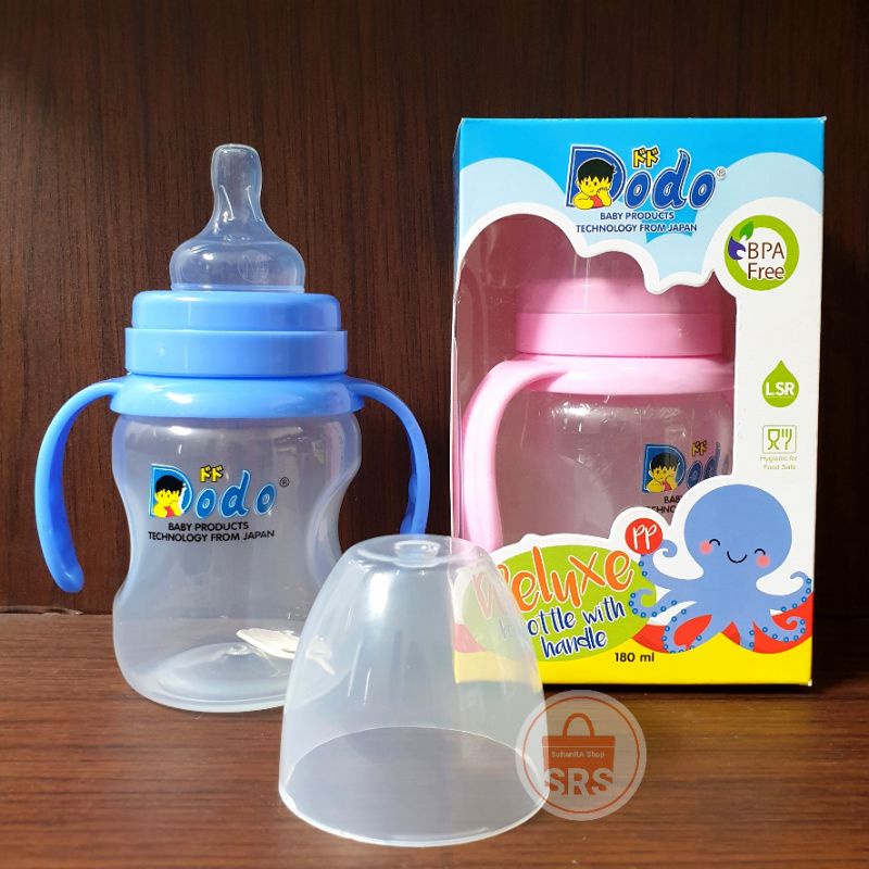 Dodo Botol Susu PP Deluxe With Handle 180ml Botol Susu Bayi Wide Neck BPA Free LSR