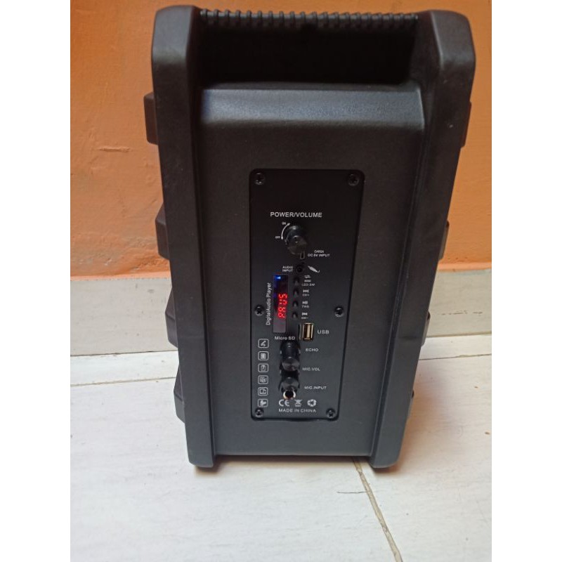 Speaker Karaoke Bluetooth Mic Original Fleco LX608 Speaker portabel Micro SD USB FM Radio