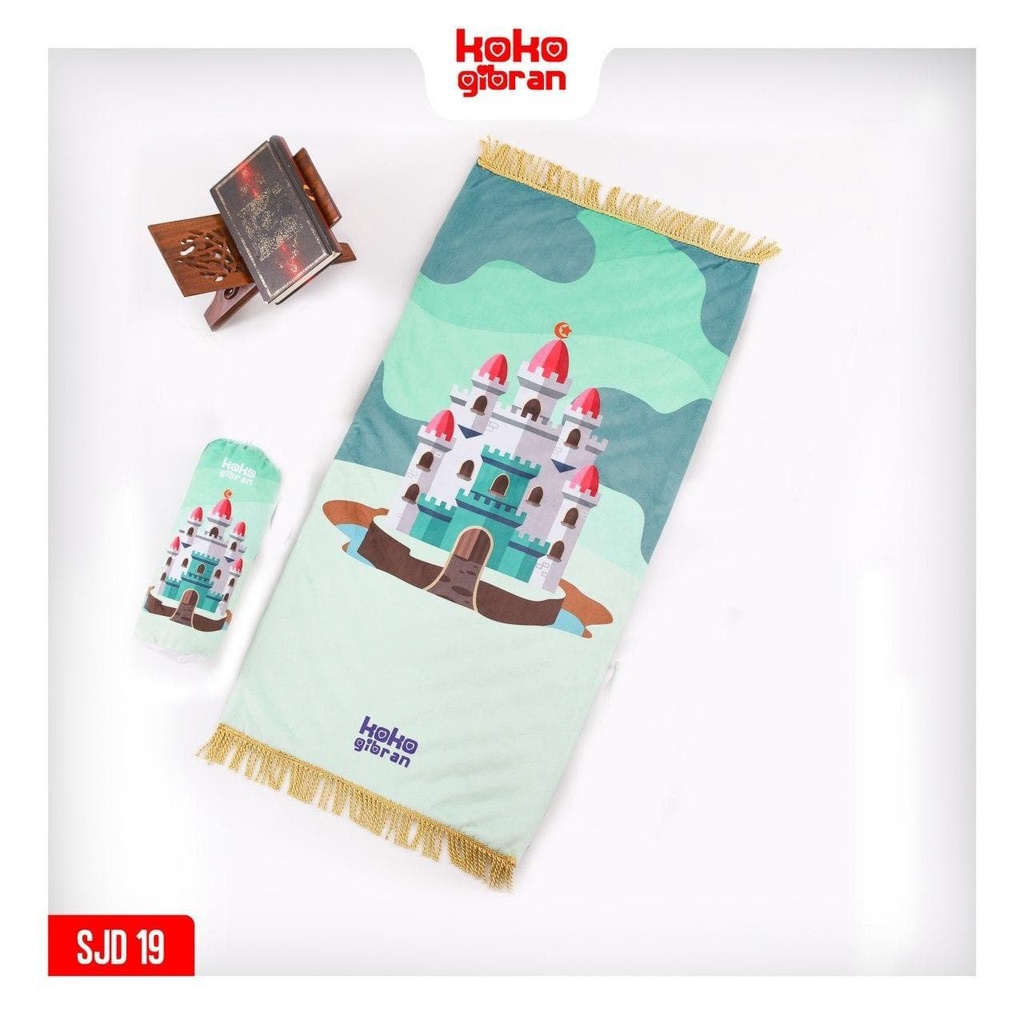 Sajadah Custom Nama -Sejadah Nama - Sajadah Anak Perempuan - Sajadah Anak Karakter - Sajadah Printing Koko Gibran-SJD19