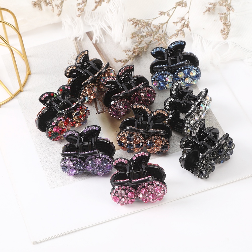 Rhinestone Cherry Small Hair Claw Diamond Hair Clip Fashion Hairpin Women Hair Accessories