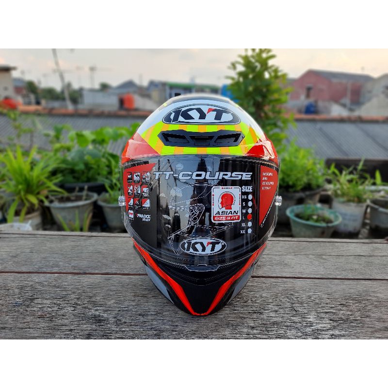 Helm KYT TT COURSE - Jaume Masia 2019 ORIGINAL || visor flat Clear + DD RING TTC - TT-COURSE SNI DOT