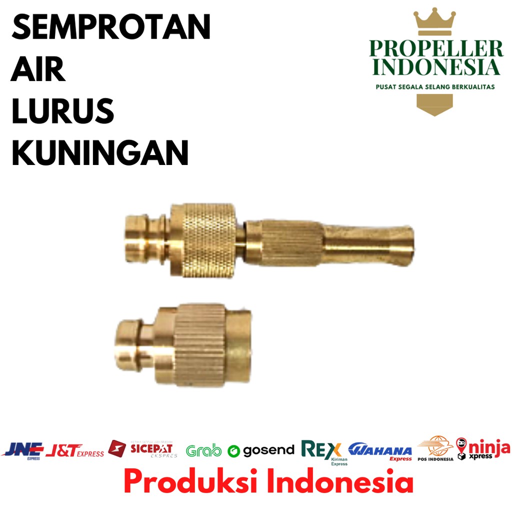 Semprotan Air Lurus Kuningan Hose Nozzle Kepala Semprotan Cuci Mobil 5/8Inch