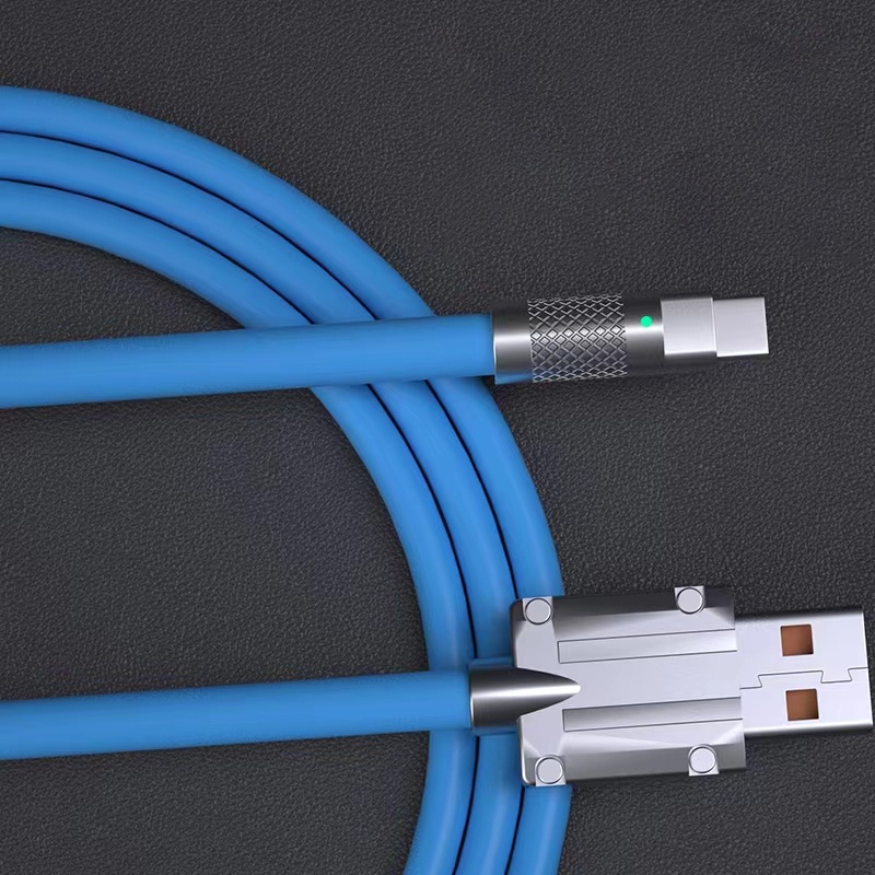 Kabel Data / Charger Micro USB / Type C / Lightning 120W / 6A Bahan Silikon