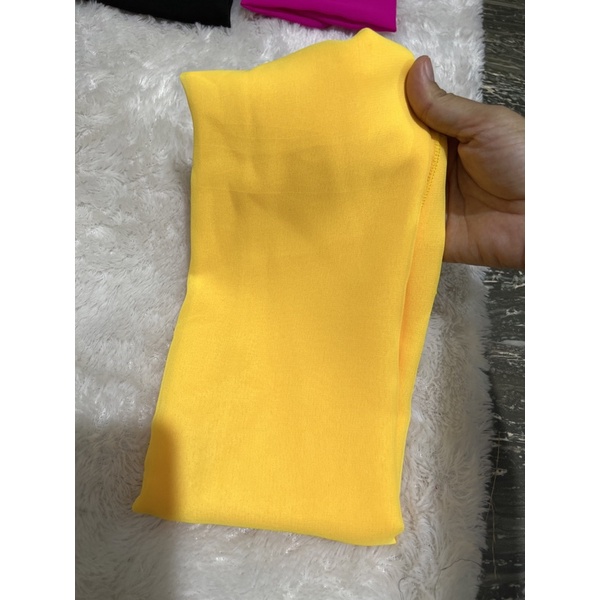 selendang sifon cref warna buah naga-Kuning sari