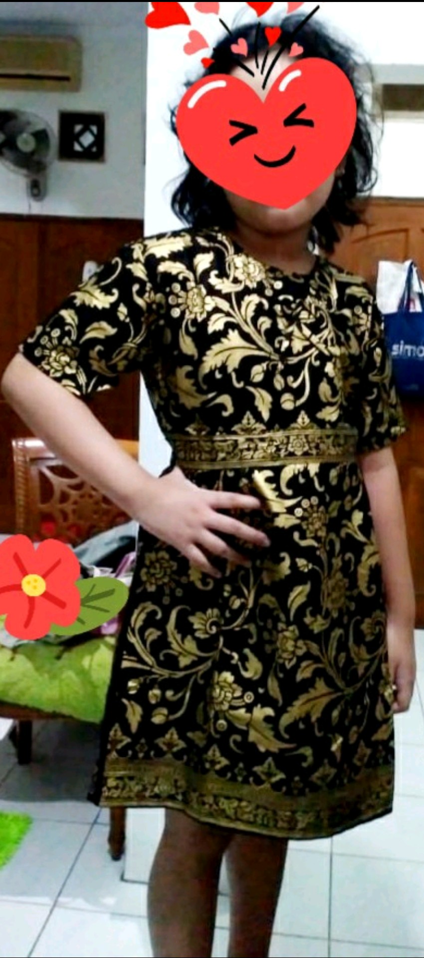 Promo Batik Couple Keluarga Sarimbit Sania Ruffle Batik Ori Ndoro Jowi Motif Bakung