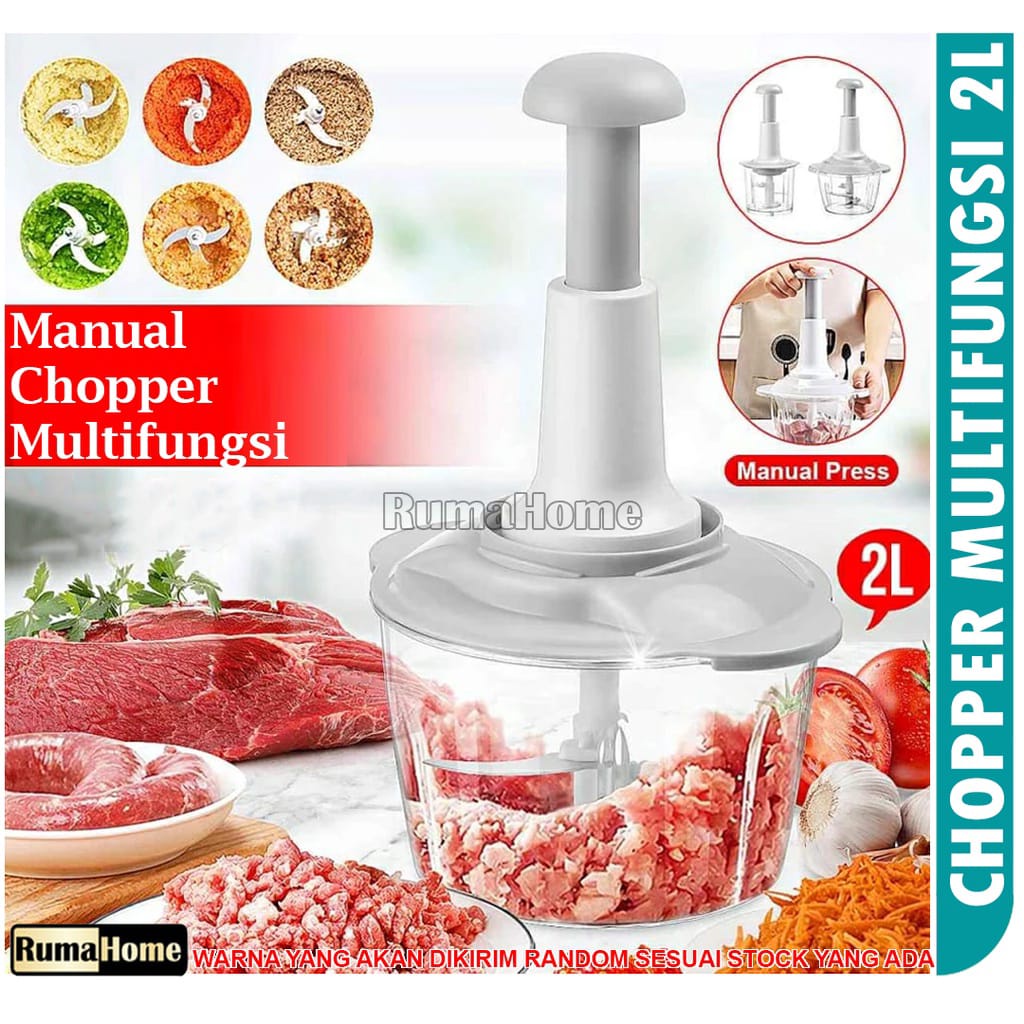 CHOPPER TEKAN MANUAL/ mixer adonan/ penggiling pencacah pemotong daging bumbu dapur