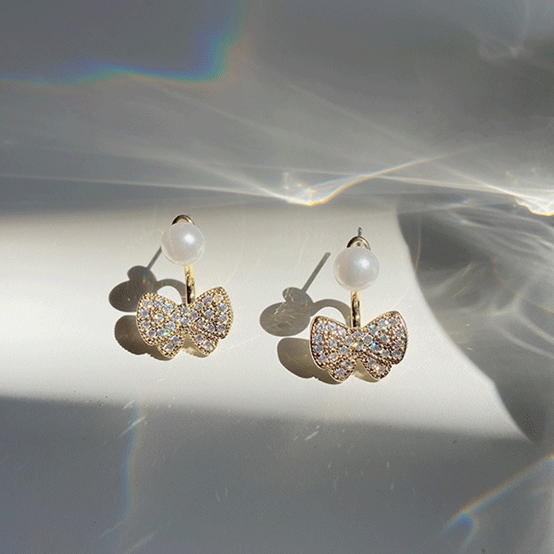 [ACKER] Anting Mutiara Inlay Batu Indah Untuk Wanita