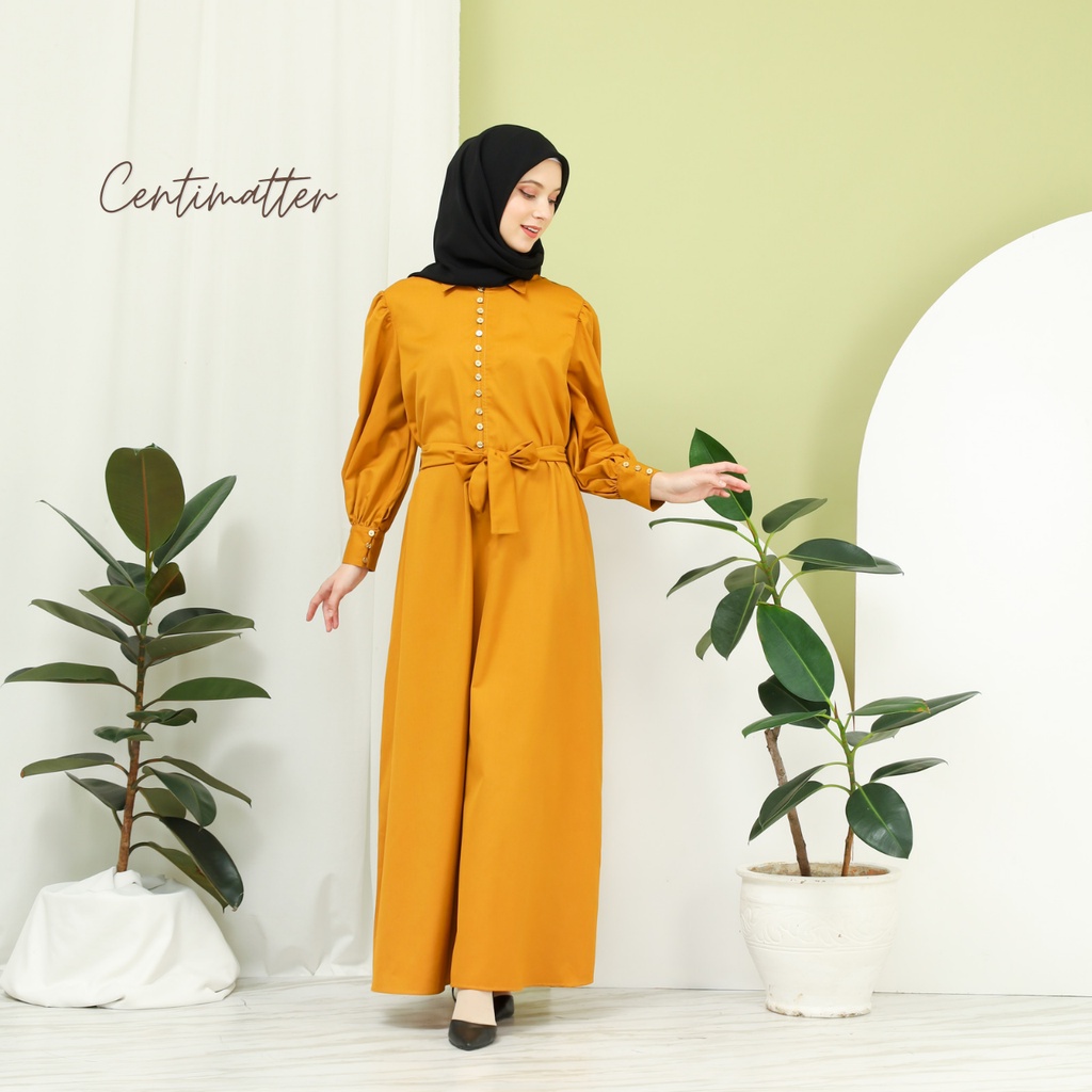 Centimatter - Sarah Long Dress Mustard - Gamis Wanita