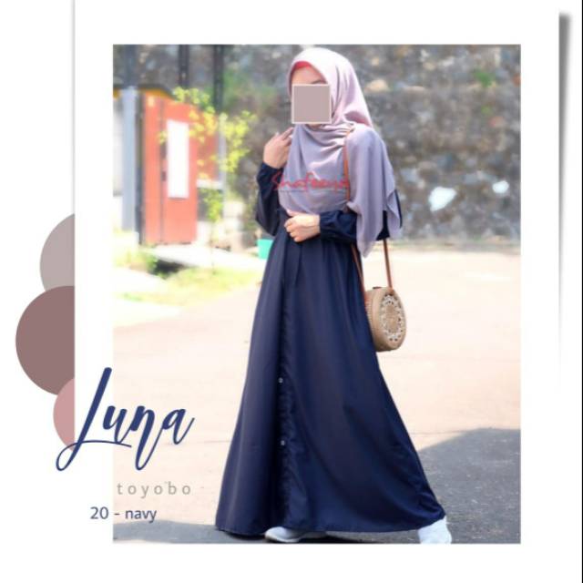 Luna Toyobo By Shafeeya | Busana Muslimah | Daily Dress | Gamis Basic Premium | Gamis Polos