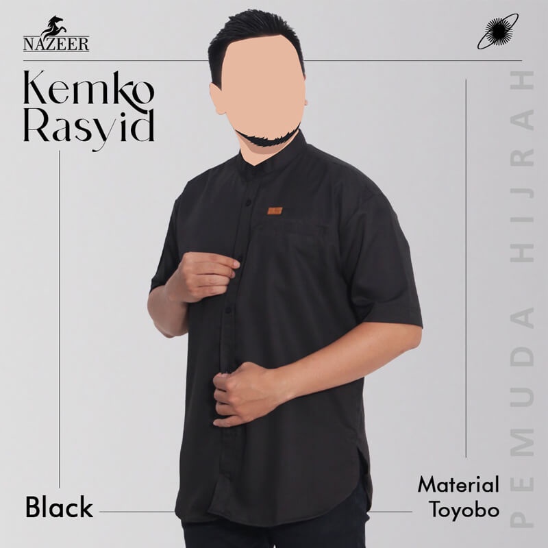 Kemeja Basic Pria Casual Simpel Keren Lengan Pendek RASYID NAZEER