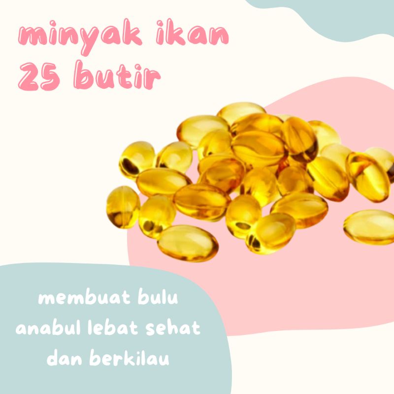 MINYAK IKAN FISH LIVER OIL OMEGA VITAMIN BULU KUCING DAN ANJING 25 BUTIR