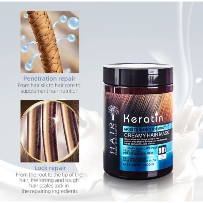 PROFESIONAL SALON/MASKER RAMBUT KERATIN/AMPUH ATASI RONTOK KETOMBE/ HALAL BPOM/TREATMENT/ lae sa luay-3