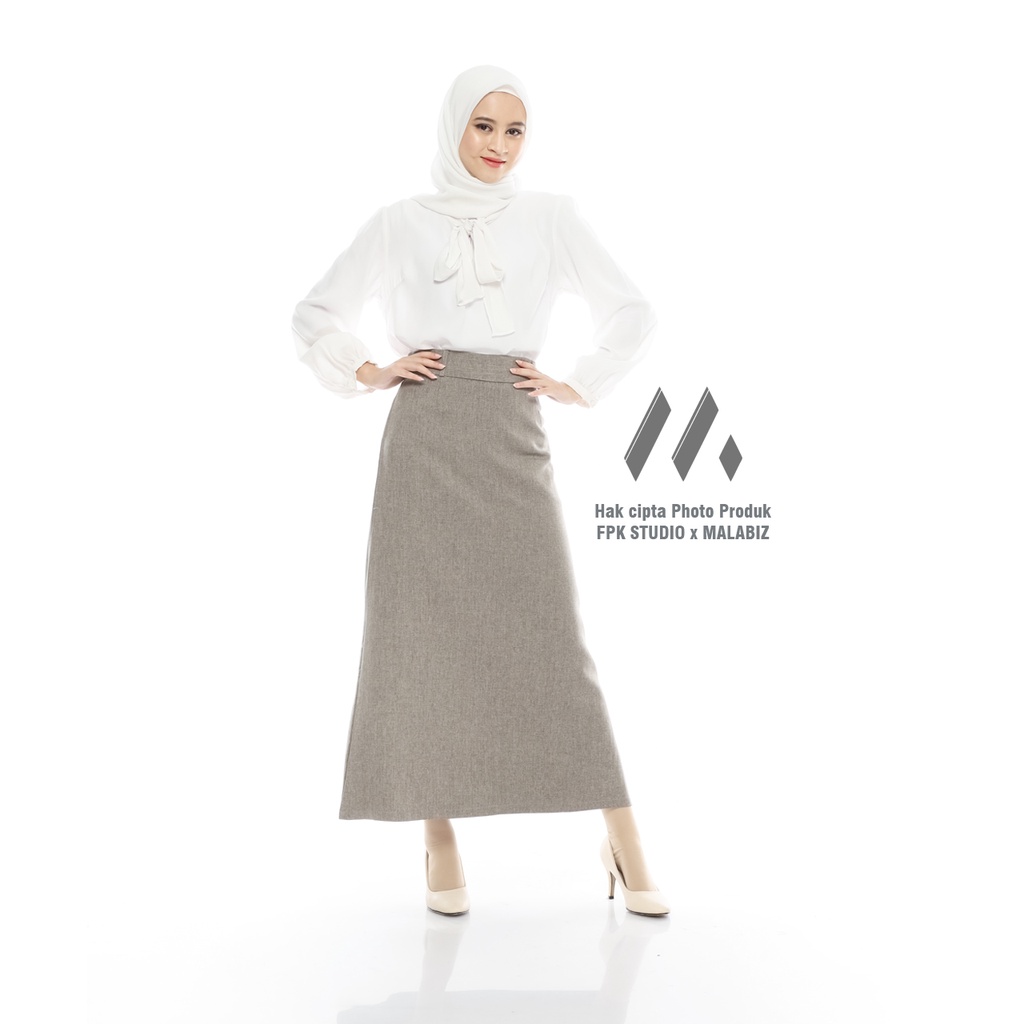 VIOLA SOFT BROWN - Rok Bahan Rok Basic Rok Formal Wanita Khusus Untuk Guru Bisnis dan Pegawai Kantor Cassual warna cokelat muda khaki krem rok basic rok dasar rok jumbo rok kerja rok biasah rok model standar rok panjang rok pengajar rok bahan