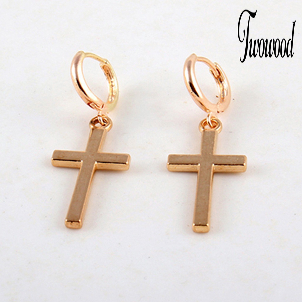 Anting Bentuk Salib Bahan Alloy Untuk Wanita