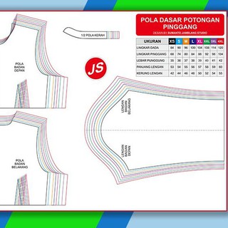 ffh 82 Pola  Jiplak Pola  Dasar Dewasa  Potongan Pinggang 