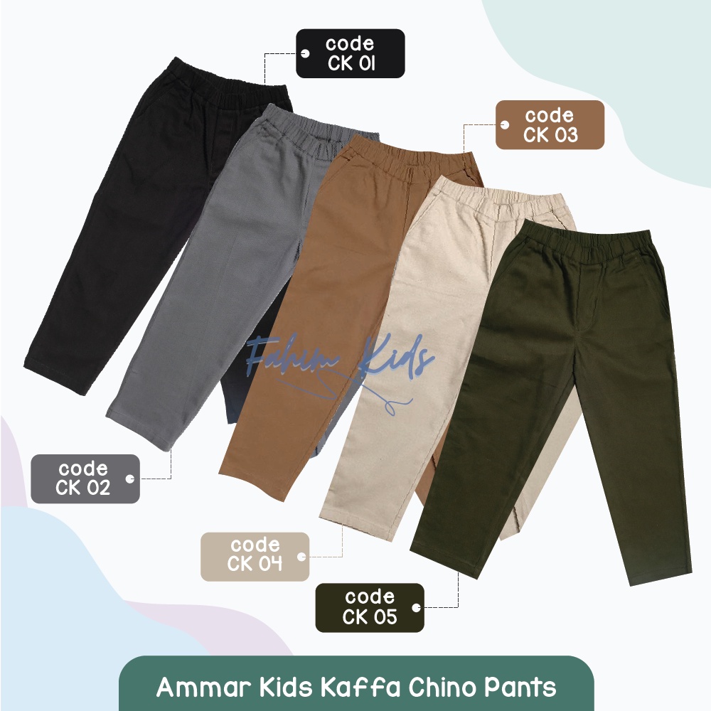 Celana Long Chino Chinos Pants Panjang Ammar Kids Kaffa Untuk Anak Laki Laki By Fahimkids