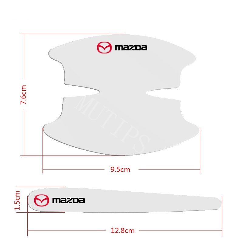 8pcs Stiker Pelindung Gagang Pintu Mobil Transparan Anti Gores Untuk Mazda CX8 CX3 Mazda2 6 5 bl gh gp 2 3 CX5 CX30