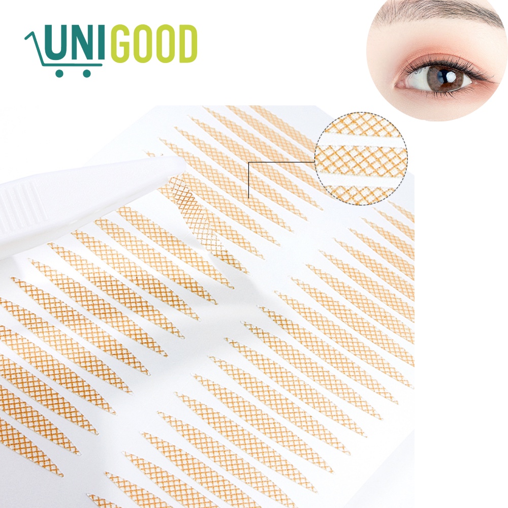 UNIGOOD - Skot Mata Bening Invisible Jaring Lace Eyelid Tape Isi 48 pcs