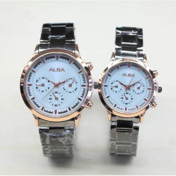 Couple Jam Tangan COUPLE ALBA RANTAI TYPE hitam