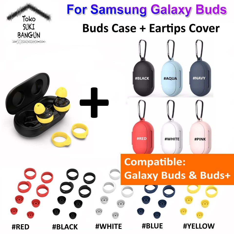 Bundling Samsung Galaxy Buds &amp; Buds+ Buds Plus Rubber Silicone Case SIMPLE &amp; Eartips Cover