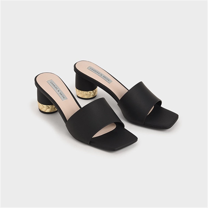 Heels CK-473, Sepatu Wanita, Heels CK 6 cm, Heels CK Sintetik Black Hitam