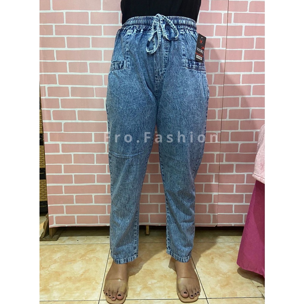 Celana Panjang Wanita Jeans Baggy Pants Jeans Cocok Untuk Dewasa dan Remaja Hinata Pants Jeans Pinggang Karet Premium Terlaris Viral