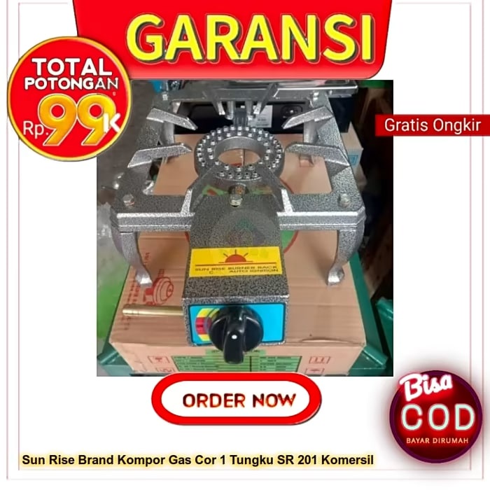 SUNRISE Kompor Gas Jos 1 Tungku SR 201 Komersil Gas Cor Besi