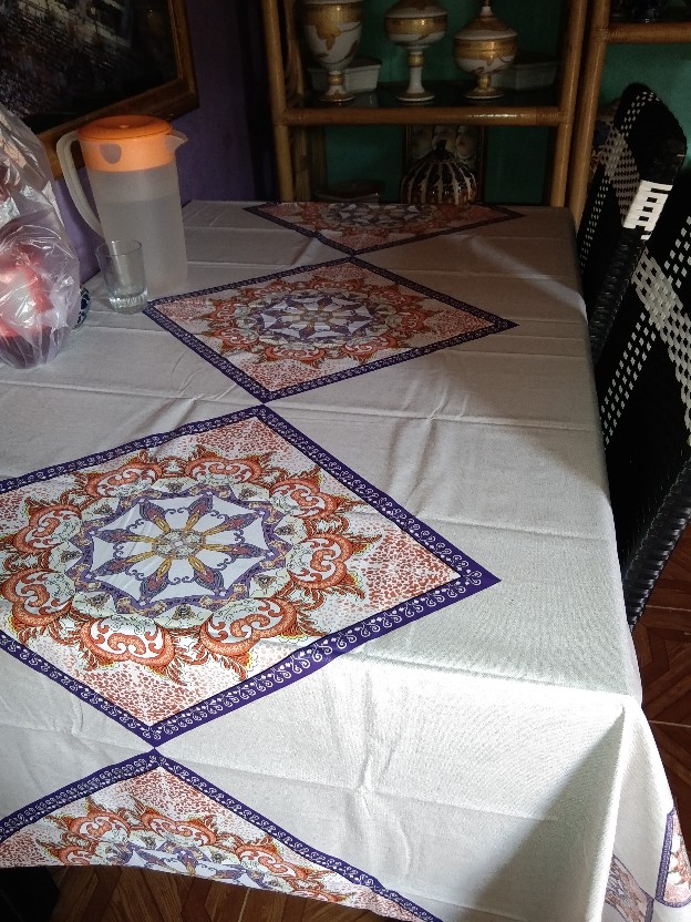 [original] Bohemian Pvc Table Cloth / Taplak Meja Makan Waterproof Tahan Air 140x180