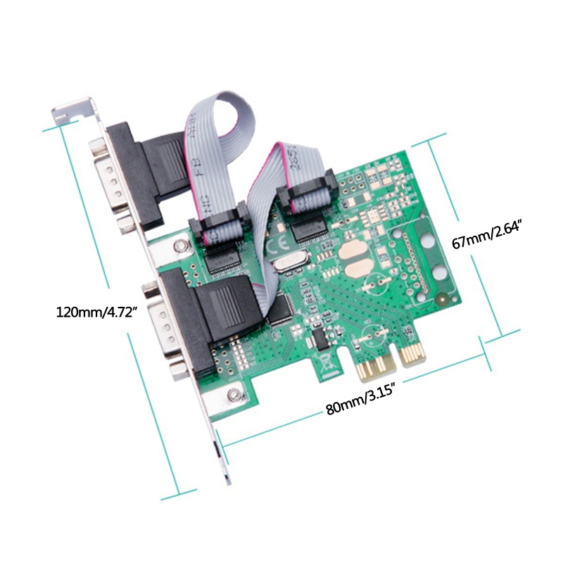 Btsg PCI-E Ke Dual Serial Combo Card RS232 PCI Untuk Express PCIe Adapter Card 2.5Gb/s Channel 1000kbps RS232 Cepat Stabil