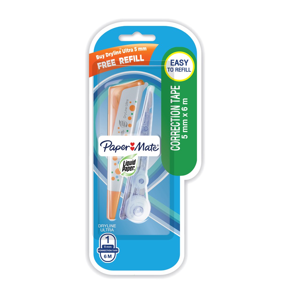 

Liquid Paper Correction Tape / Tip Ex Dryline Ultra - Orange