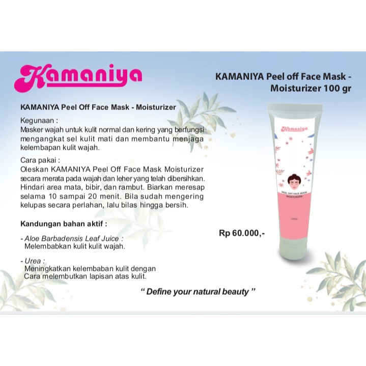 Kamaniya Peel off Face Mask Moisturizer (100gr)