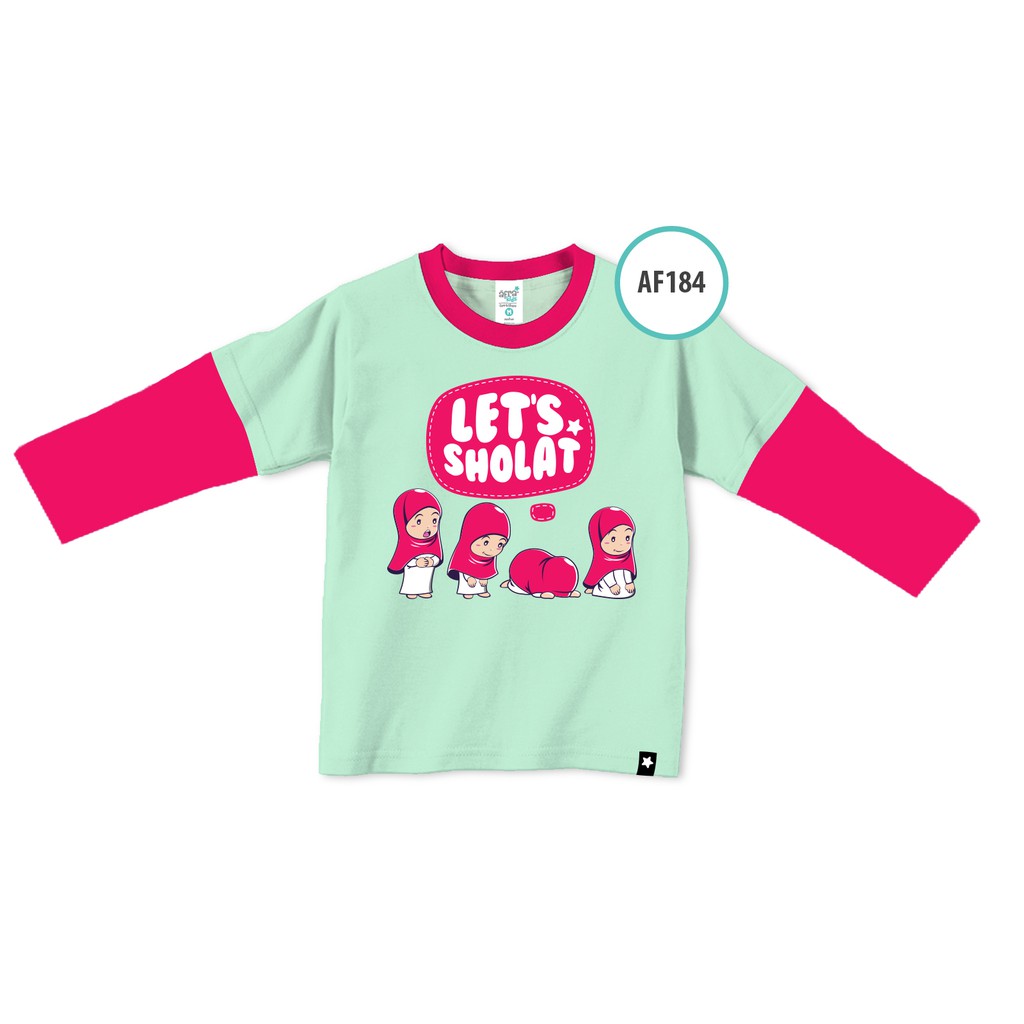 Kaos Anak Afrakids AF184 &quot; Let's Sholat&quot; Lengan Panjang
