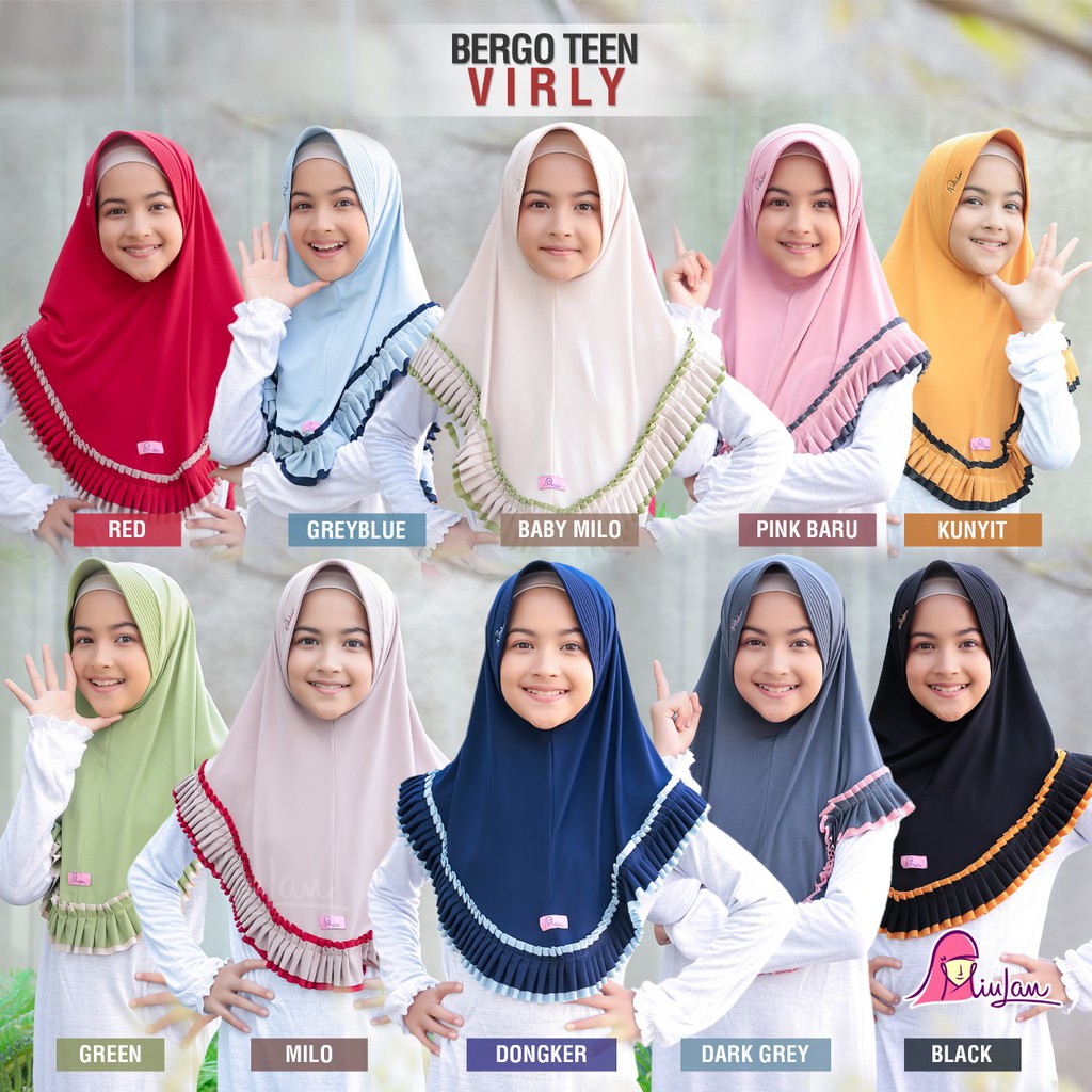 Pusat jilbab anak miulan Bergo Virly Teen Hijab Instan Miulan Anak Jilbab Instan Anak Sekolah Kerudu