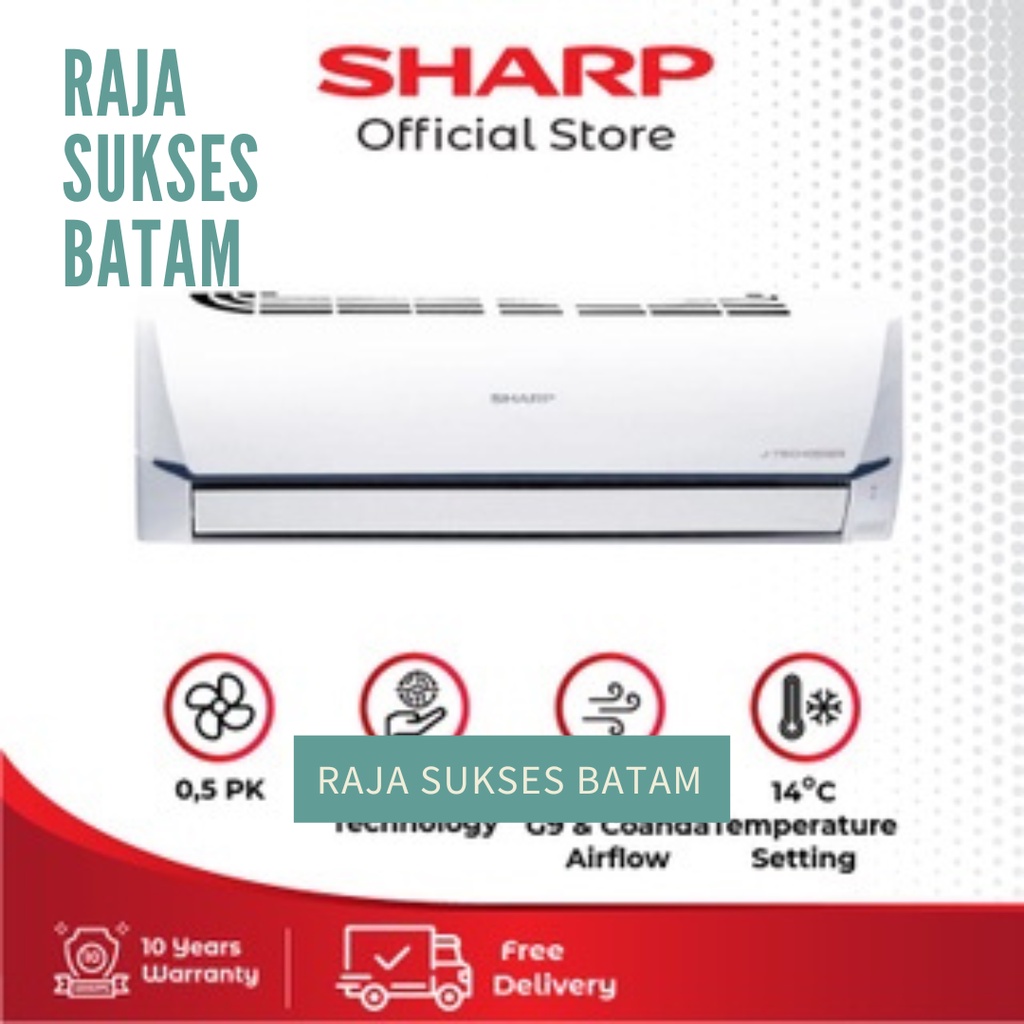 AC SHARP 1/2 PK (0.5 PK) AH-X6VEY / 6VEY J-TECH INVERTER JETSTREAM G9 BATAM