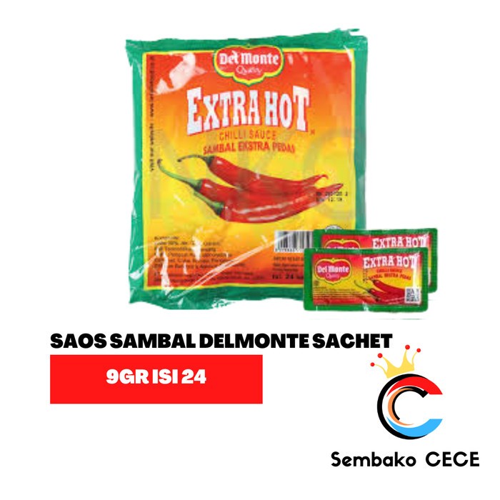 

1 DUS Saus Sambal Delmonte Extra Hot Sachet 20 pak x 24 Sachet