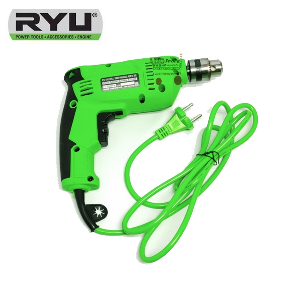 TEKIRO Ryu Mesin Bor Tangan Listrik Bolak Balik 10 Mm 10mm RDR10-3RE Free 1 Set Areng
