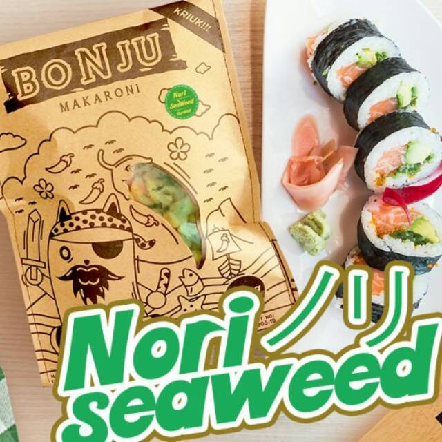 

Snack makaroni bonju varian rasa Nori Seaweed/Rumput Laut~~