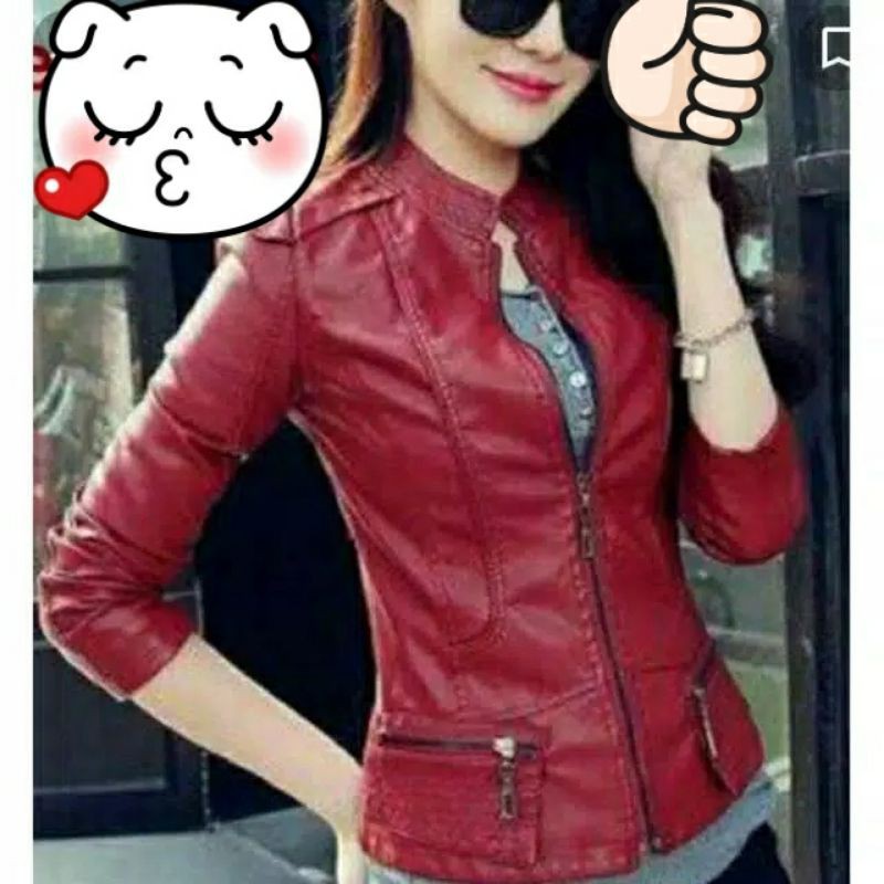 Premium jacket Motor Cewek/Kulit syntetic