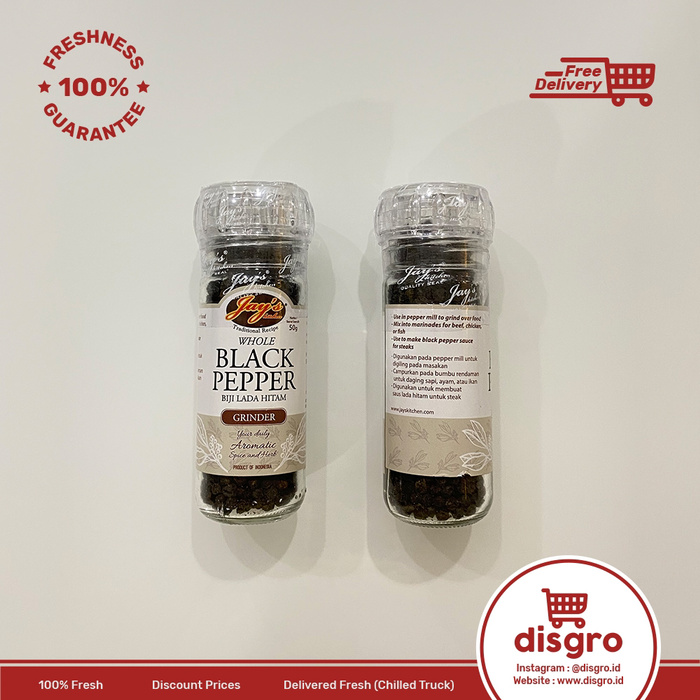 

FRESH STOK JAYâ€™S BLACK PEPPER GRINDER 50 GR JAYS LADA HITAM GILING BLACKPEPPER