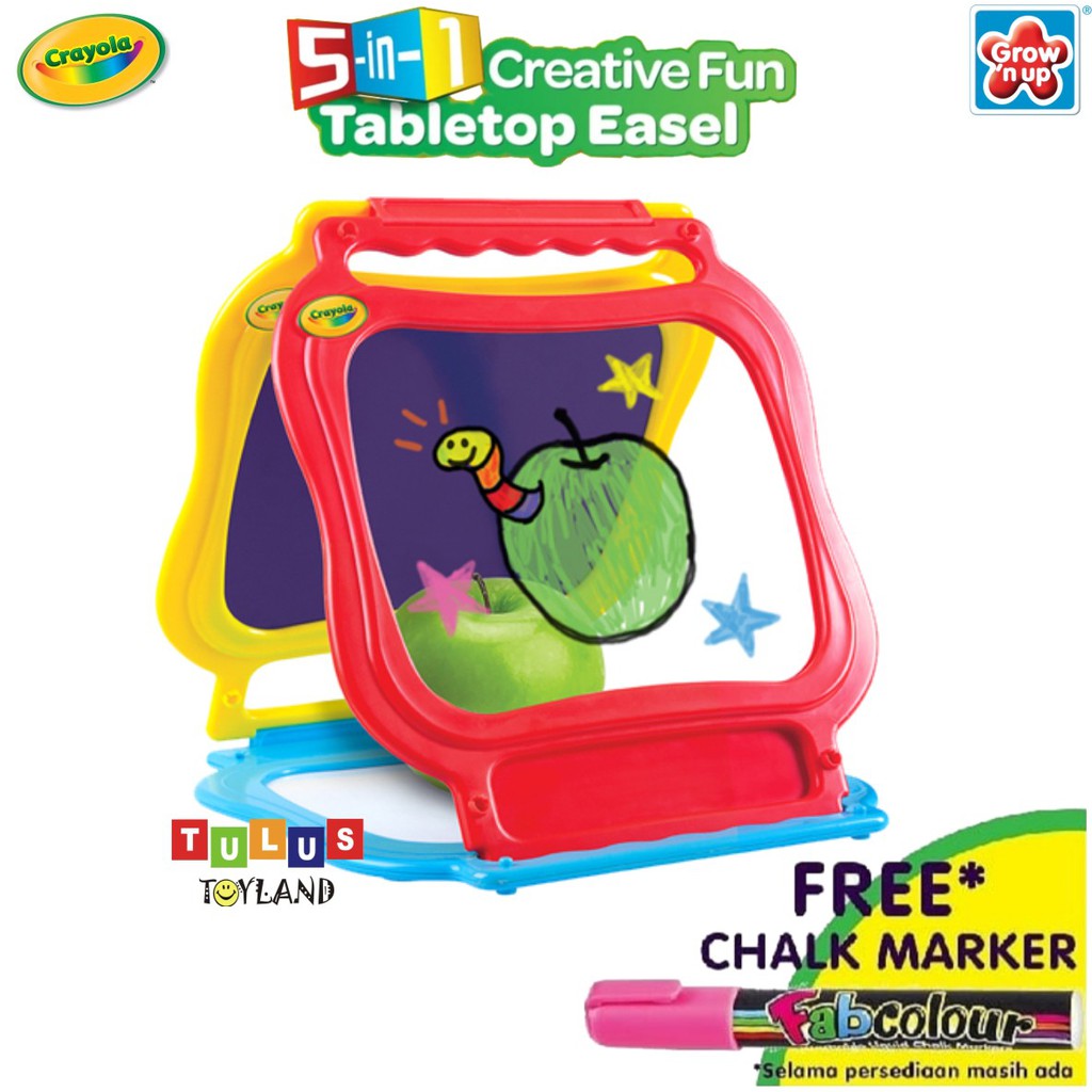 Papan tulis anak Crayola 5 in 1 Creative Fun Tabletop Easel 5in1 meja gambar portable table edukatif