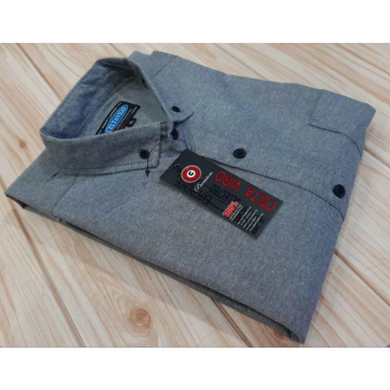 hem tanpa motif warna putih merah hitam abu outfit kuliah kerja lengan panjang Kemeja pria POLOS