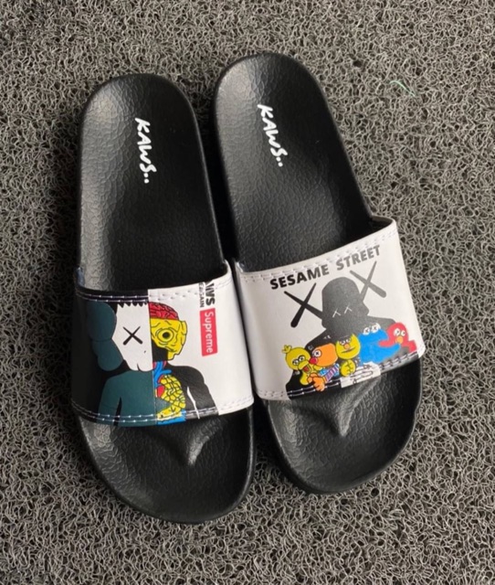 TERMURAH!!  “SANDALS SLIDES HYPEBEAST” Kaws x Supreme