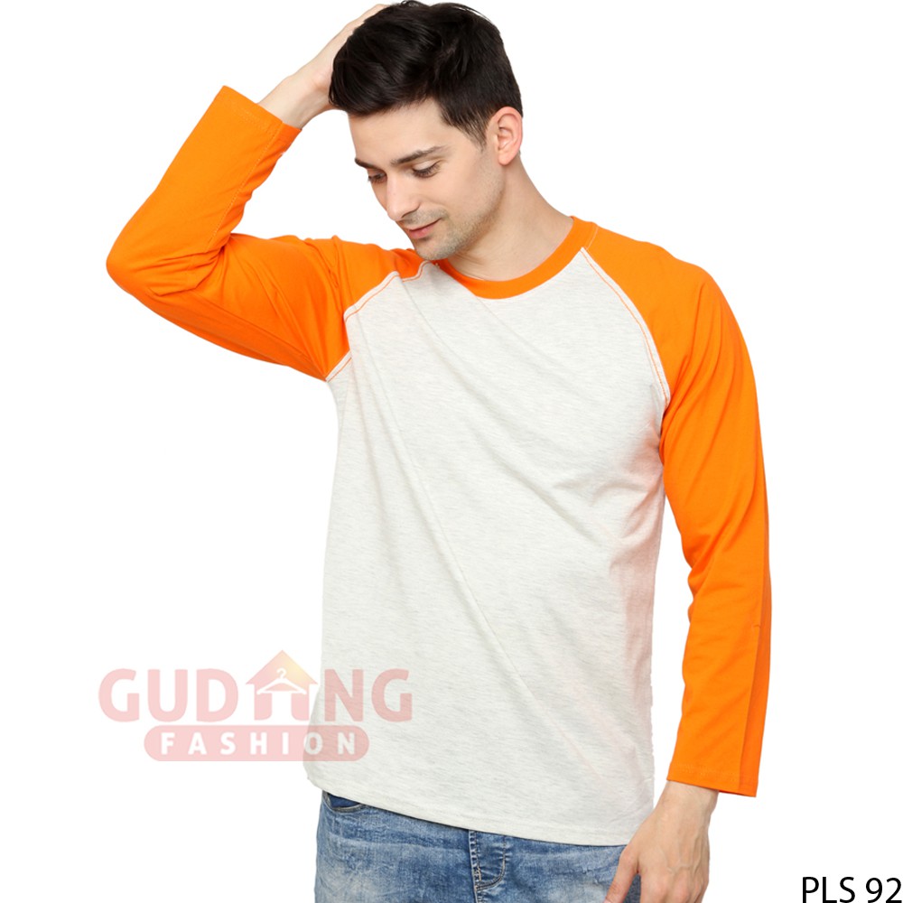 Kaos Raglan Pria Panjang Modis - Banyak Pilihan Warna PLS (COMB)